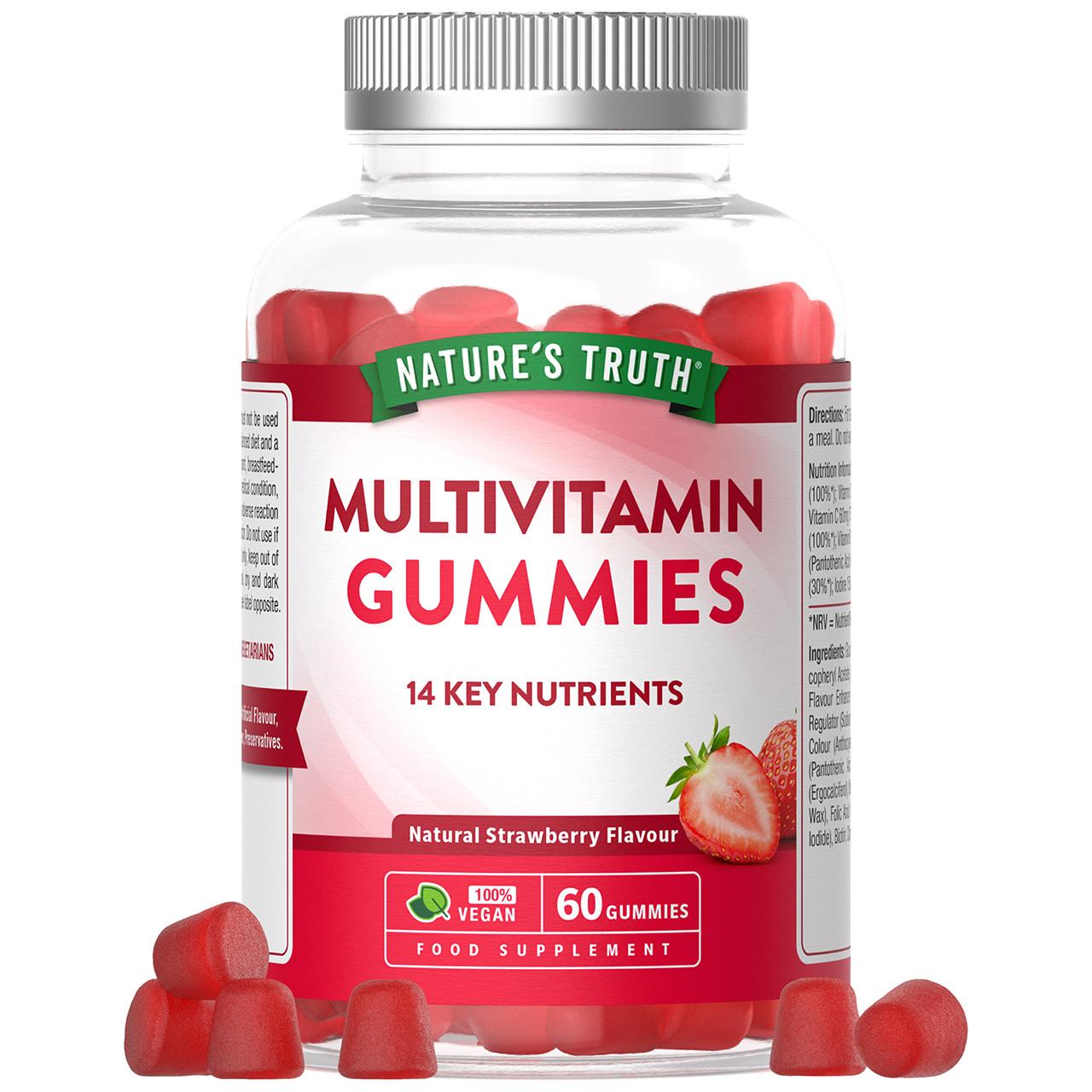Nature's Truth Adult Multivitamin - 60 Vegan Gummies - Strawberry Flavour Image 1