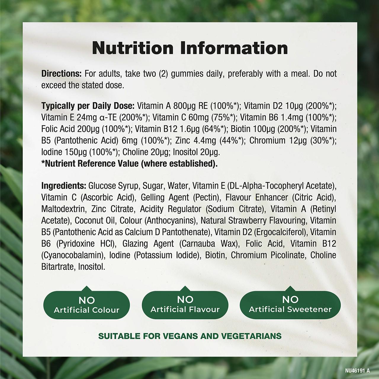 Nature's Truth Adult Multivitamin - 60 Vegan Gummies - Strawberry Flavour Image https://cdn11.bigcommerce.com/s-g585yu857h/images/stencil/1280w/products/14570/25185/840093125507_3__91267.1765449211.jpg1