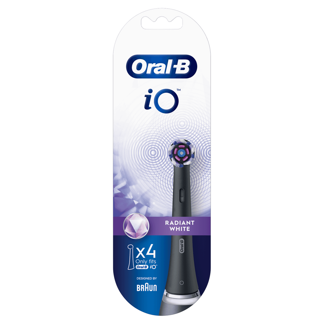 Oral-B iO Radiant White Black Brush Heads 4 Pack Image 1