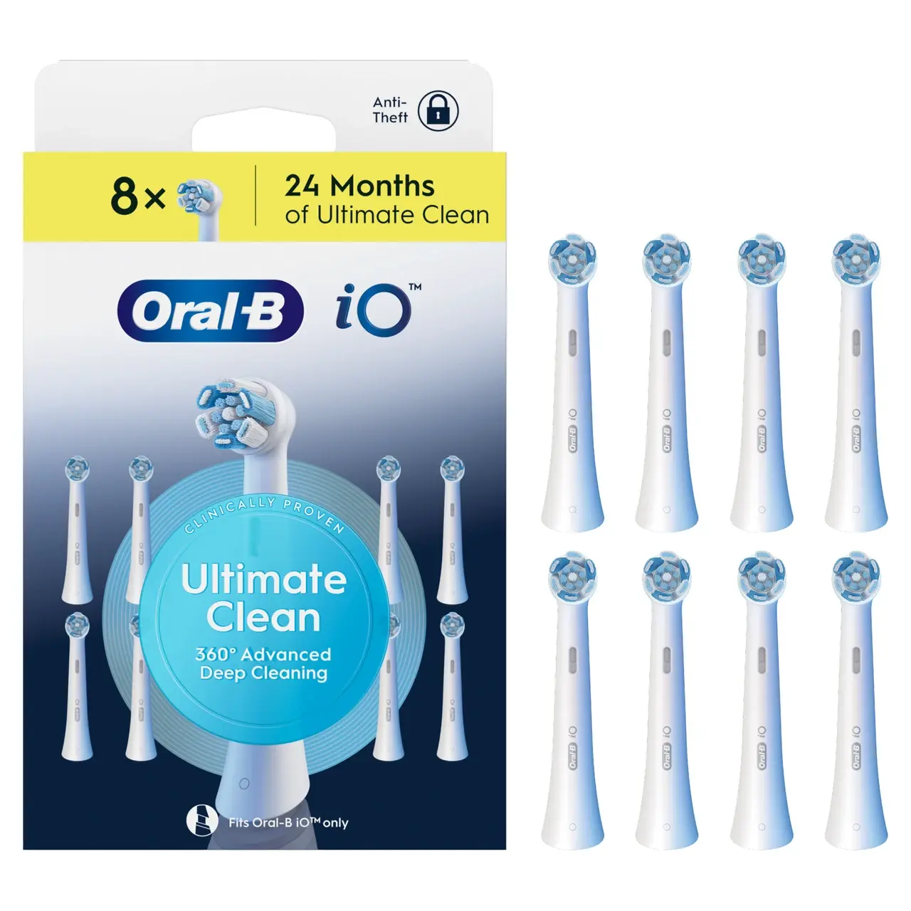 Oral-B iO Ultimate Clean Brush Heads 8 Pack Image 1