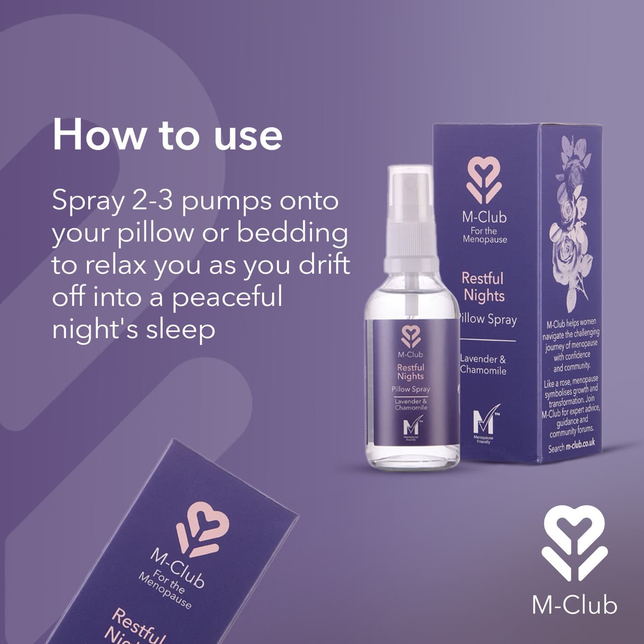 M-Club Restful Nights Pillow Spray 50ml Image https://cdn11.bigcommerce.com/s-g585yu857h/images/stencil/1280w/products/14665/25926/4.02-2000x2000-TheBodyDoctor-TG-293639__21312.1768206976.jpg1
