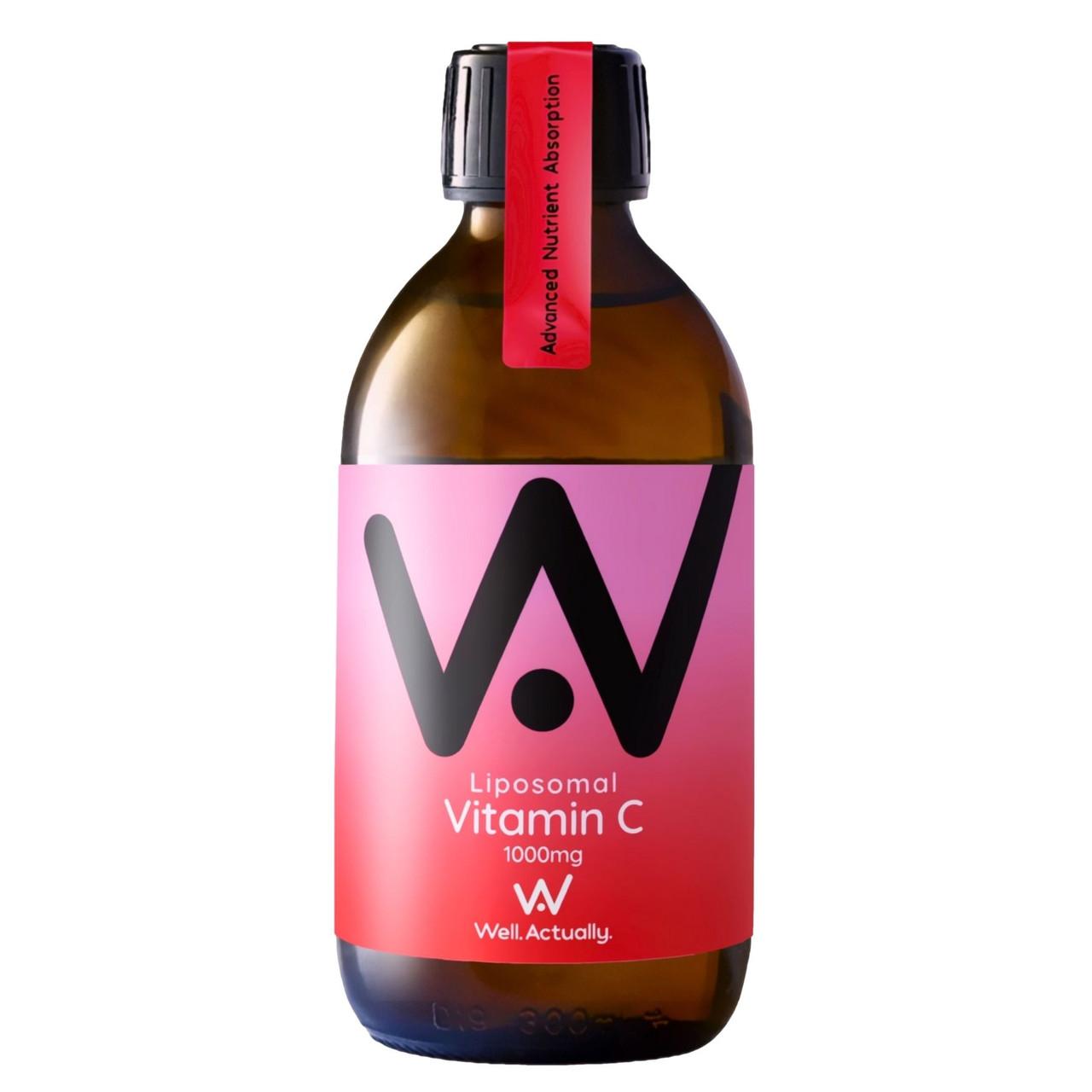 Well. Actually. Liposomal Vitamin C 1000mg , Strawberry & Lychee Flavour, 250ml Image 1