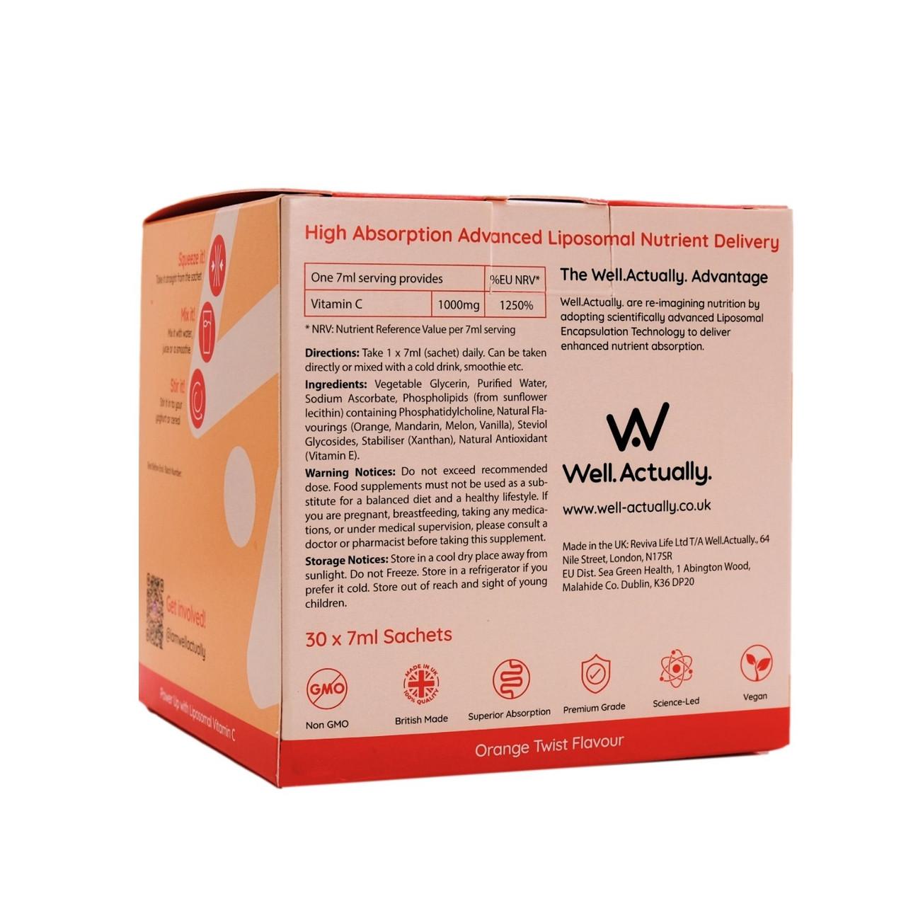 Well. Actually. Liposomal Vitamin C Sachets 30 Pack 1000mg, Orange Twist Flavour, 30 Satches Image https://cdn11.bigcommerce.com/s-g585yu857h/images/stencil/1280w/products/14723/26216/5060298861825_2__77120.1768899133.jpg1