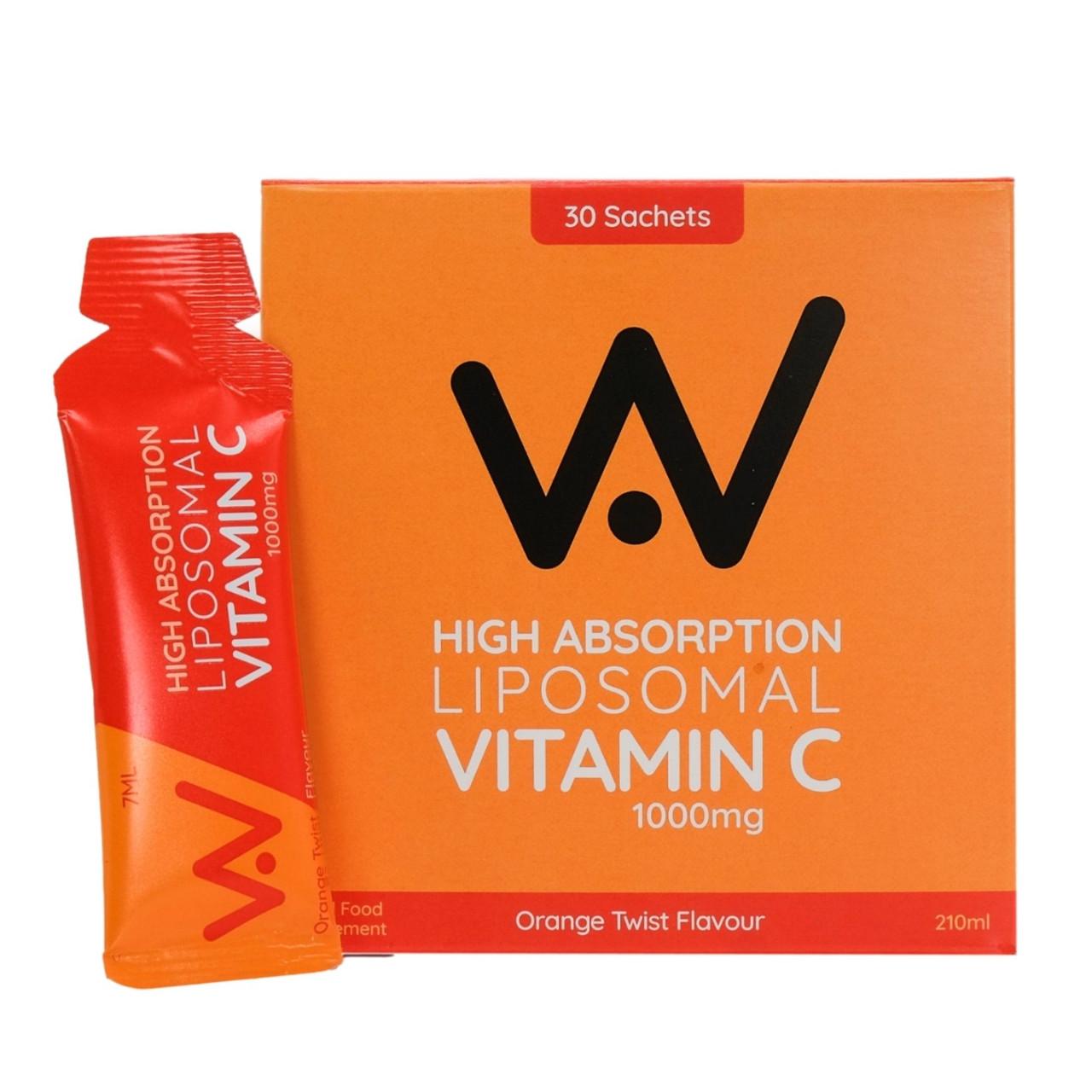 Well. Actually. Liposomal Vitamin C Sachets 30 Pack 1000mg, Orange Twist Flavour, 30 Satches Image 1