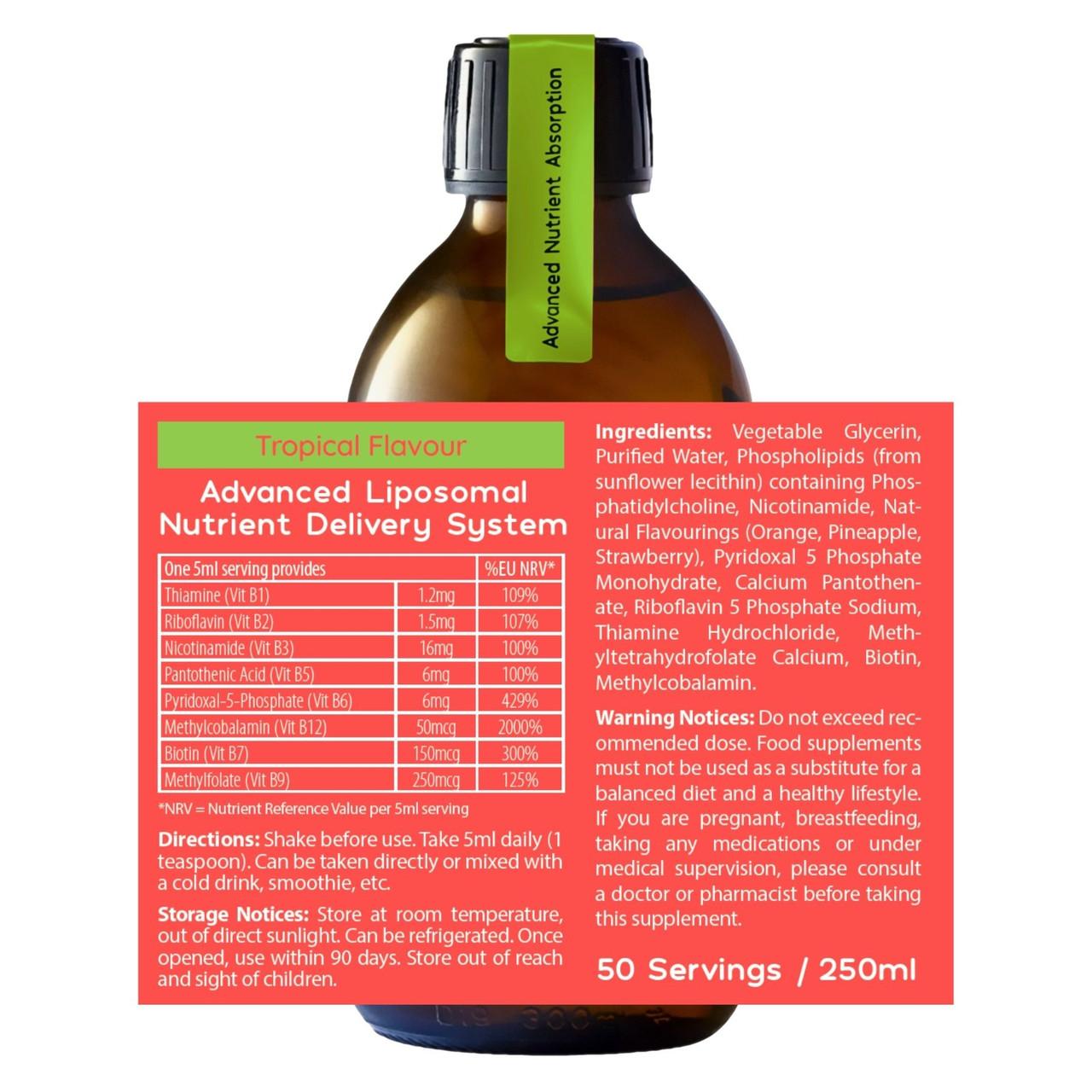 Well. Actually. Liposomal Vitamin B Complex, Tropical Flavour, 250ml Image https://cdn11.bigcommerce.com/s-g585yu857h/images/stencil/1280w/products/14731/26148/5060298861580_2__98626.1768832847.jpg1