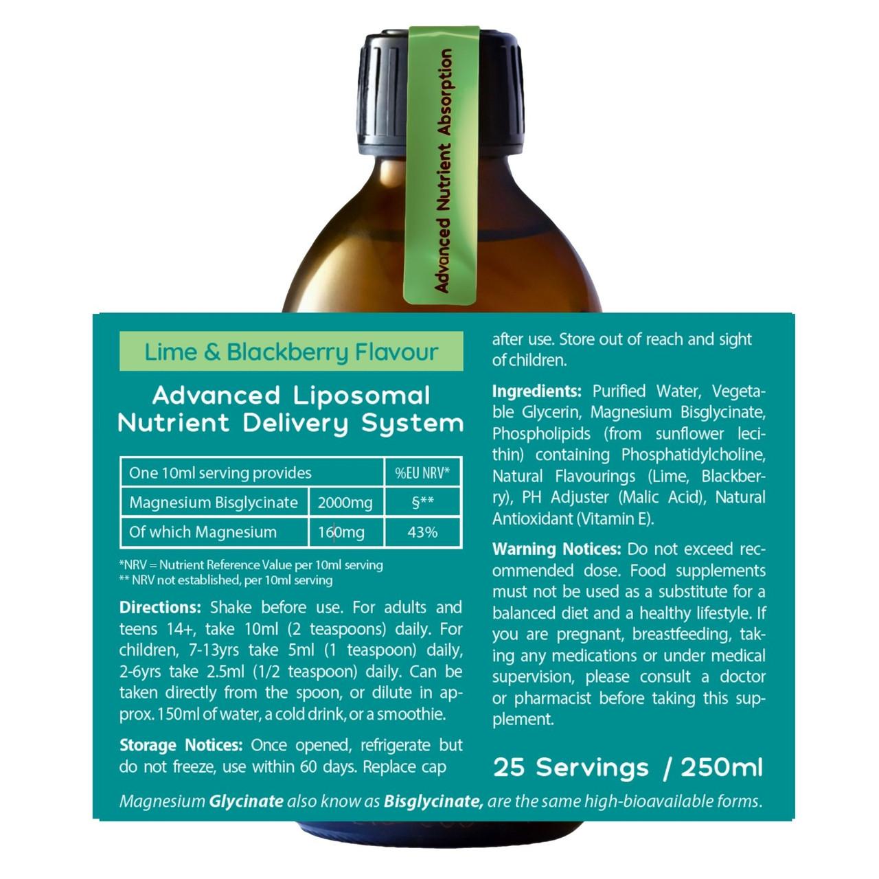 Well. Actually. Liposomal Magnesium Glycinate 160mg, Lime & Blackberry Flavour, 250ml Image https://cdn11.bigcommerce.com/s-g585yu857h/images/stencil/1280w/products/14737/26160/5060298861566_2__38136.1768898717.jpg1