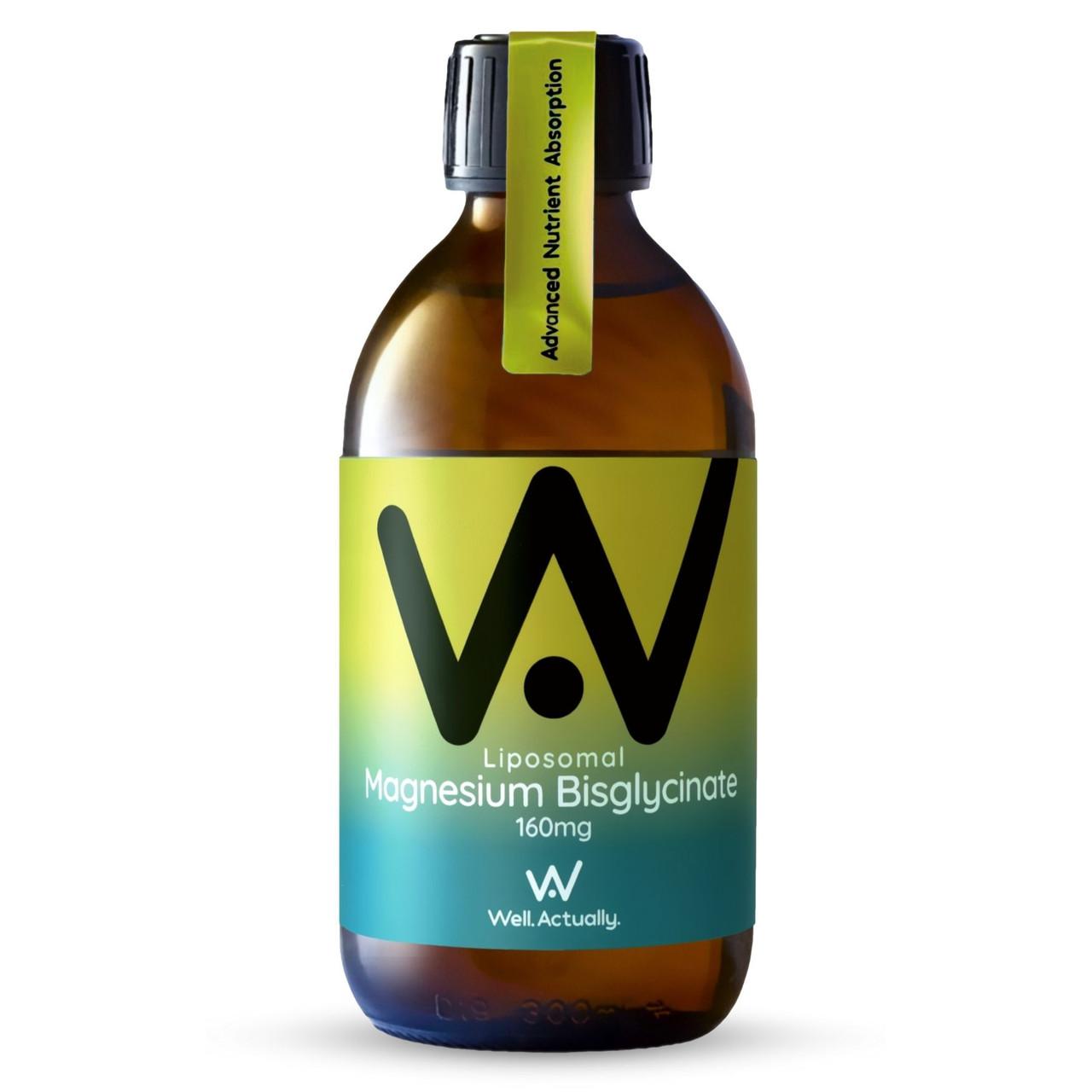 Well. Actually. Liposomal Magnesium Glycinate 160mg, Apple Twist Flavour, 250ml Image 1