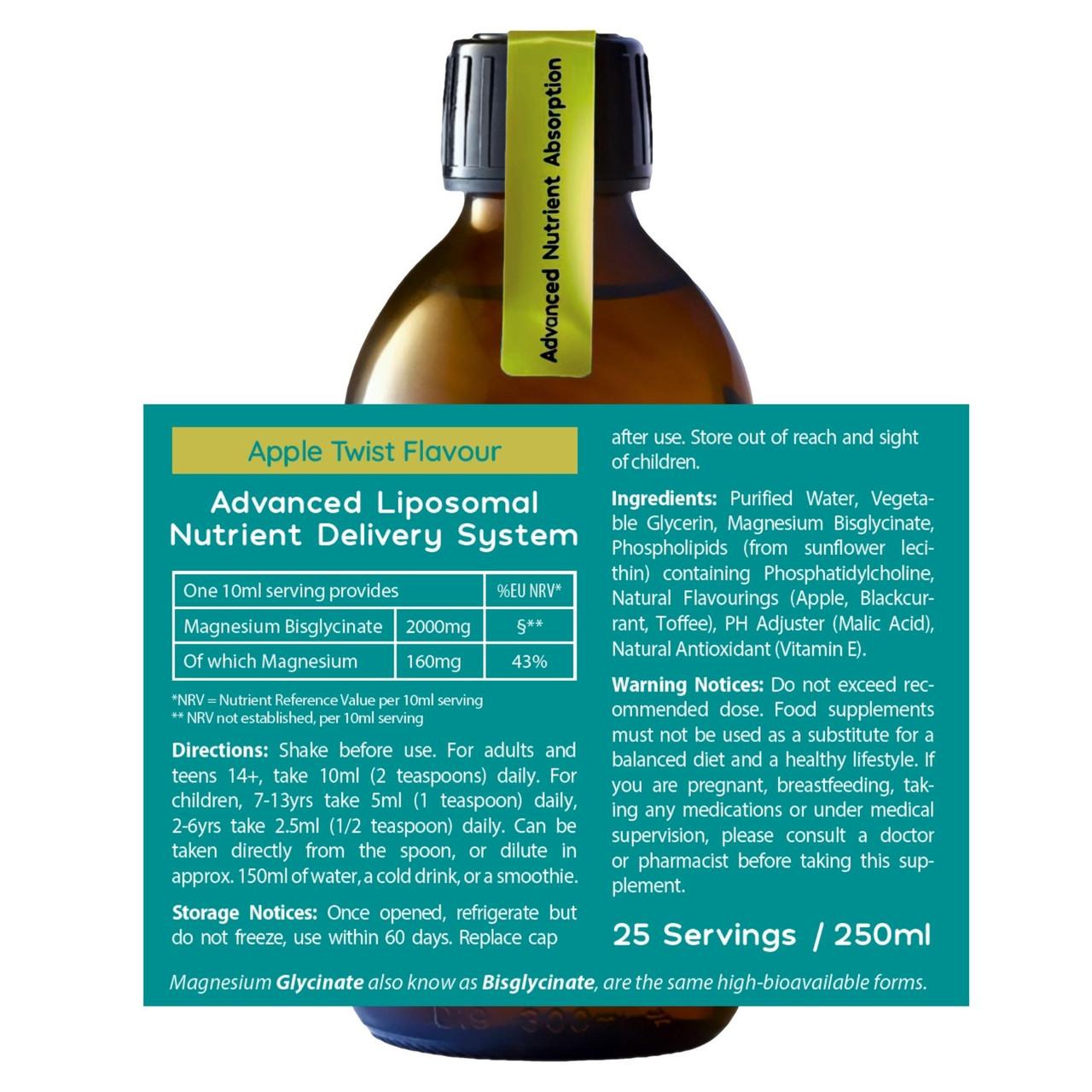 Well. Actually. Liposomal Magnesium Glycinate 160mg, Apple Twist Flavour, 250ml Image https://cdn11.bigcommerce.com/s-g585yu857h/images/stencil/1280w/products/14740/26164/5060298860699_2__63462.1768898741.jpg1