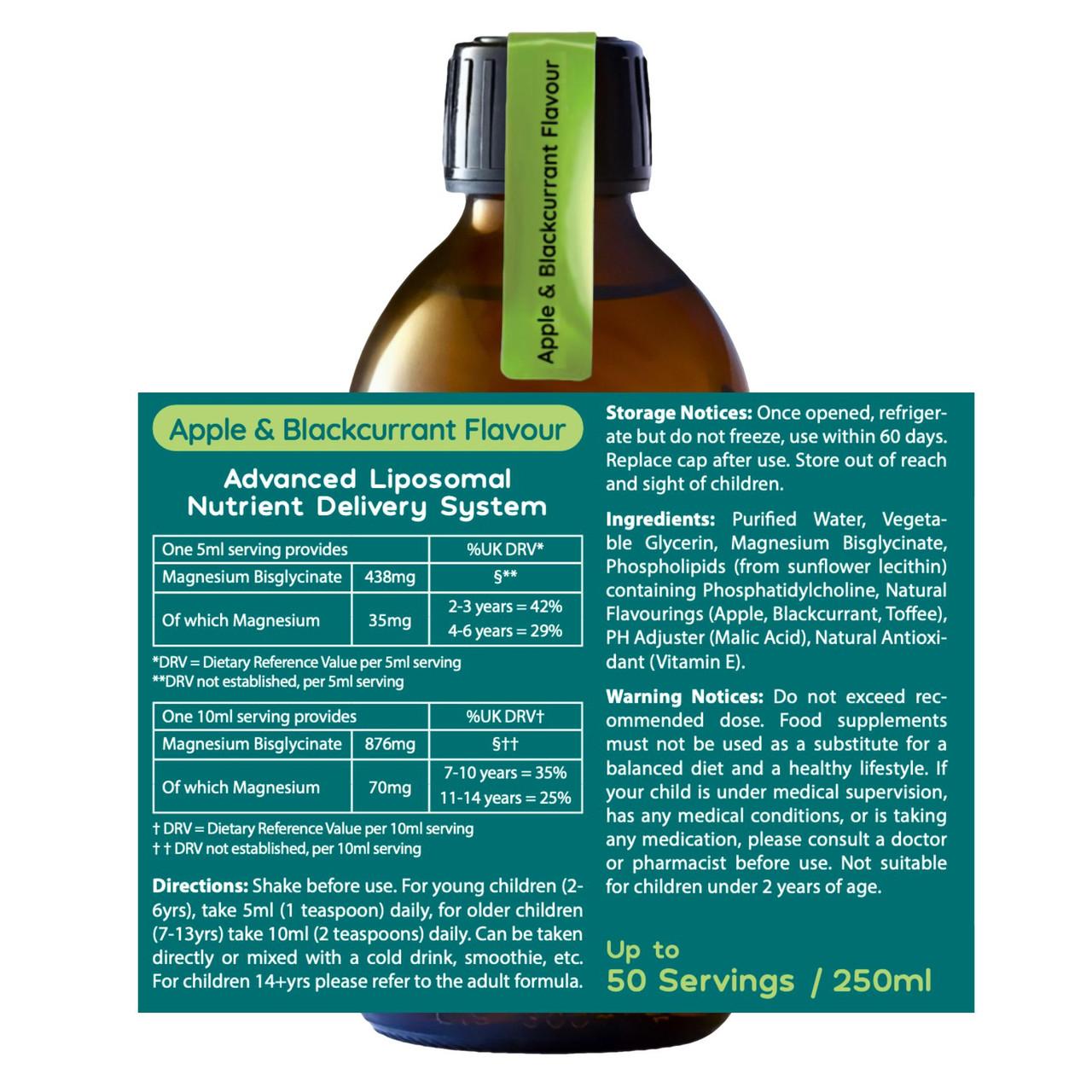 Well. Actually. Kids Liposomal Magnesium Glycinate 35-70mg, Apple & Blackcurrant Flavour, 250ml Image https://cdn11.bigcommerce.com/s-g585yu857h/images/stencil/1280w/products/14743/26168/5060298860743_2__91135.1768898764.jpg1