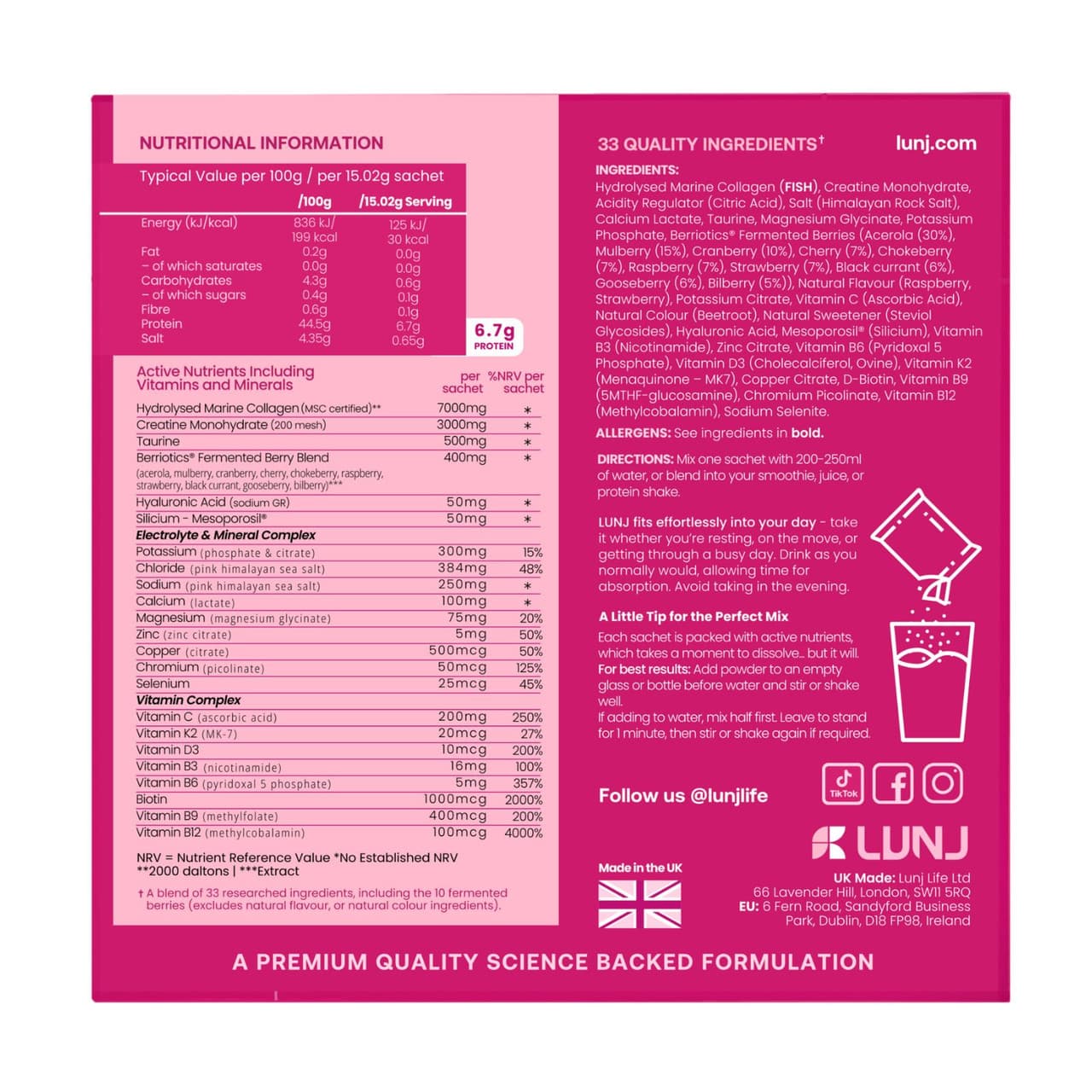 LUNJ FitGlo 8 in 1 Daily Complex - Wild Berry Flavour - 14 Sachets Image https://cdn11.bigcommerce.com/s-g585yu857h/images/stencil/1280w/products/14751/27961/5060298861306_4__25064.1783595768.jpg1