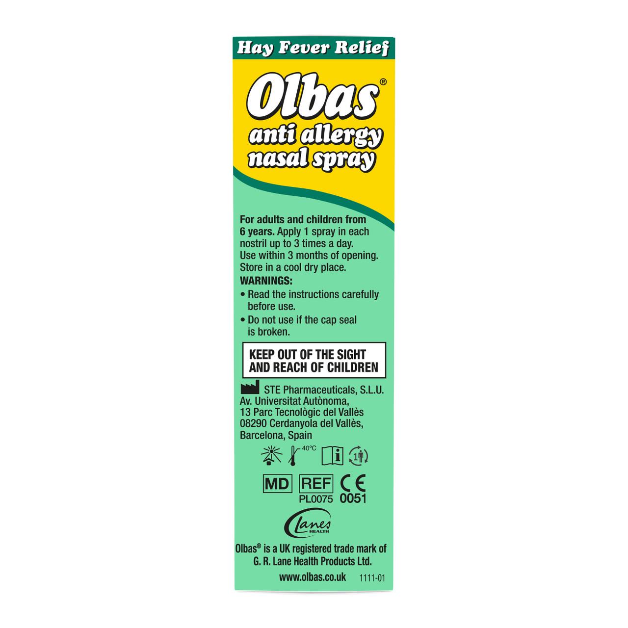 Olbas Anti-Allergy Nasal Spray 20ml Image https://cdn11.bigcommerce.com/s-g585yu857h/images/stencil/1280w/products/14789/26546/0164529C__32812.1783595793.jpg1