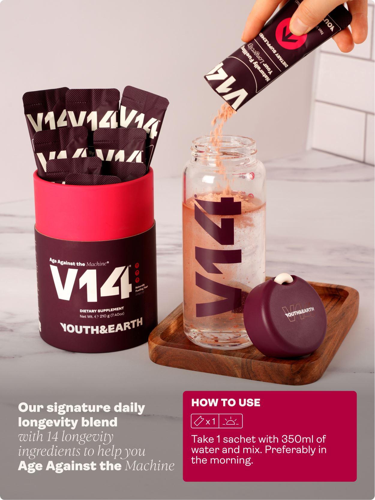 Youth & Earth V14Superfood Reds Powder – 27 Antioxidant-Rich Superfruits - V14Travel Packs - 14 Sachets Image https://cdn11.bigcommerce.com/s-g585yu857h/images/stencil/1280w/products/14864/26649/5060732960756_3___02112.1776779956.jpg1