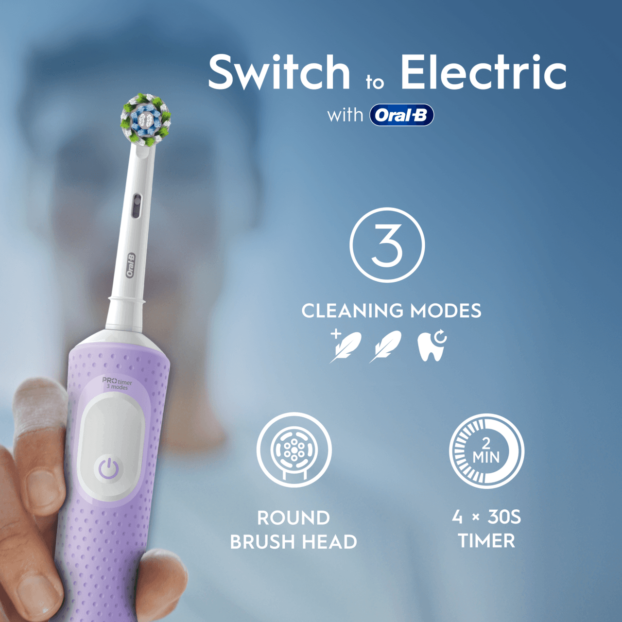Oral-B Vitality Pro Electric Toothbrush Lilac + Extra Brush Head Image https://cdn11.bigcommerce.com/s-g585yu857h/images/stencil/1280w/products/1509/32751/0152755_C__21916.1781516902.png1
