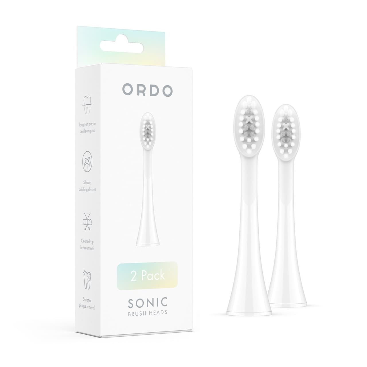 Ordo Sonic Electric Brush Heads White 2 Pack Image 1