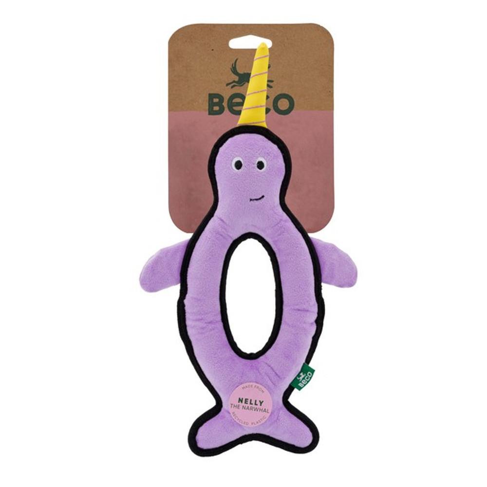 Beco Recycled Rough and Tough Narwhal Dog Toy Image 1