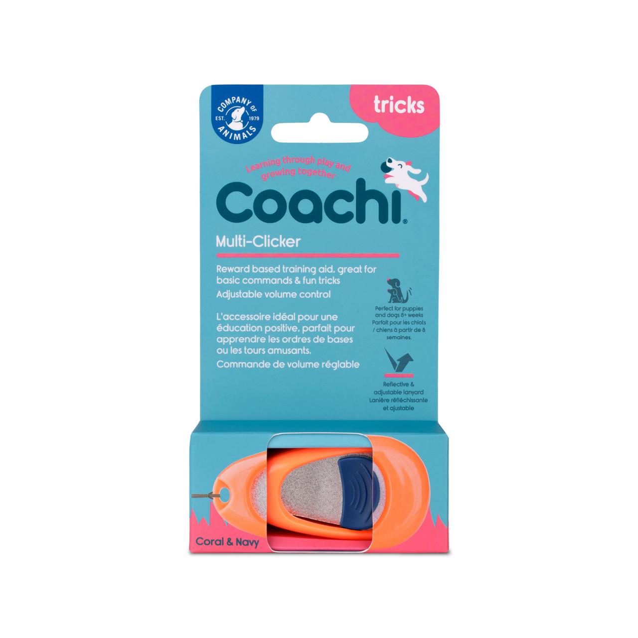 Coachi Multi-Clicker Coral, Navy Button for Dogs Image 1