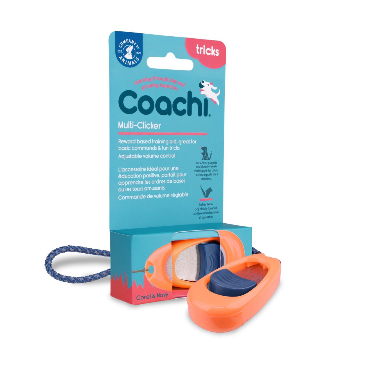 Coachi Multi-Clicker Coral, Navy Button for Dogs Image https://cdn11.bigcommerce.com/s-g585yu857h/images/stencil/1280w/products/15274/27931/Coachi-Multi-Clicker-Coral-2C-Navy-Button__19392.1772820383.jpg1