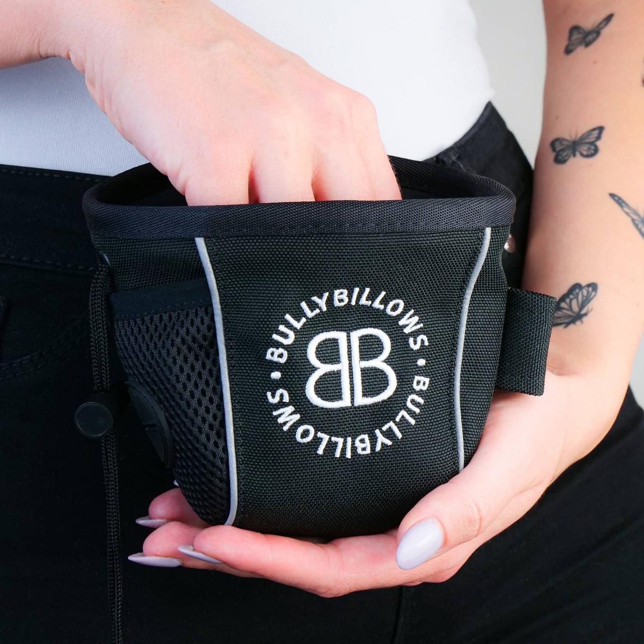 BullyBillows Dog Treat Pouch - Attachable & Poop Bag Holder for Dogs Image https://cdn11.bigcommerce.com/s-g585yu857h/images/stencil/1280w/products/15299/27656/BullyBillows-Dog-Treat-Pouch---Attachable--26-Poop-Bag-Holder---Black__87191.1785920272.jpg1