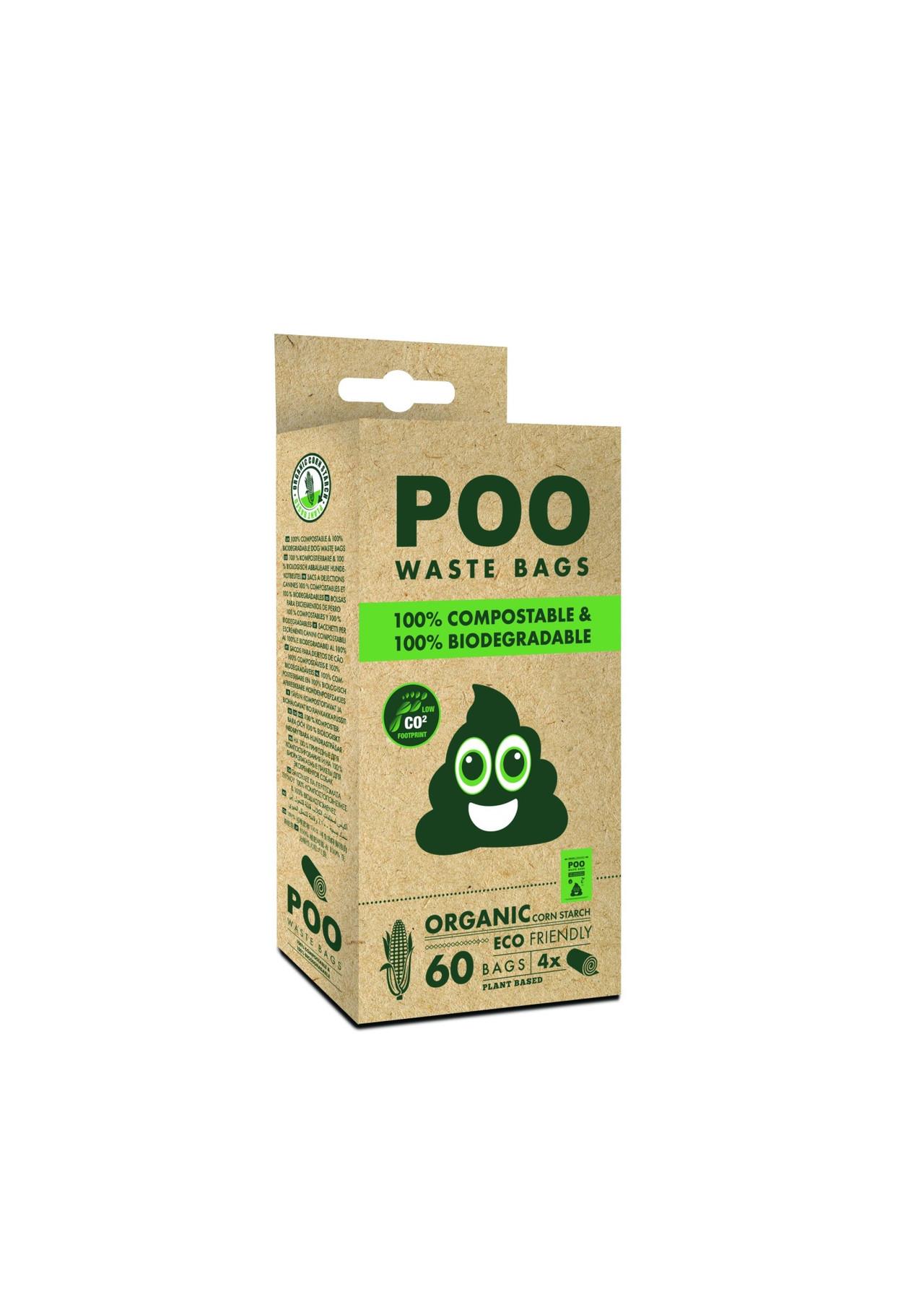 M-PETS Poo 100% Compostable & Biodegradable Dog Waste Bags x 60 Image 1