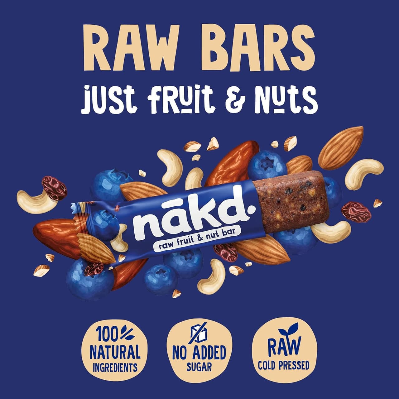Nakd. Raw Fruit & Nut Bars Blueberry Muffin 18x35g Image https://cdn11.bigcommerce.com/s-g585yu857h/images/stencil/1280w/products/15434/29793/1652772__22489.1776421950.jpg1