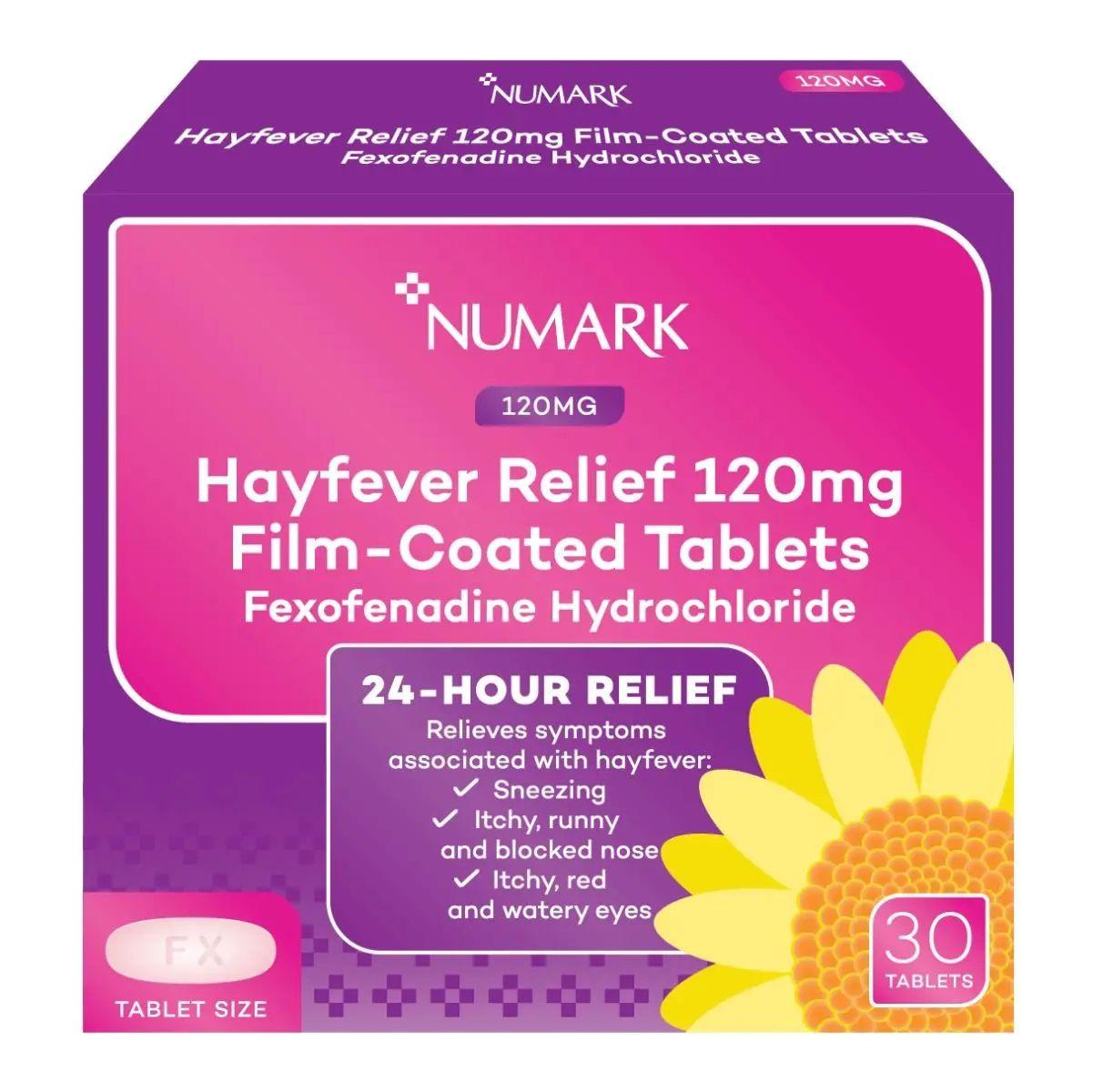 Numark Fexofenadine 120mg 30 Tablets Image 1