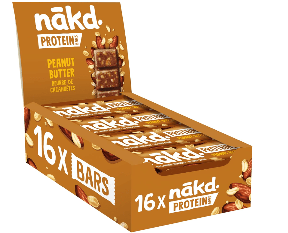 Nakd. Protein Bars Peanut Butter 16x45g Image 1
