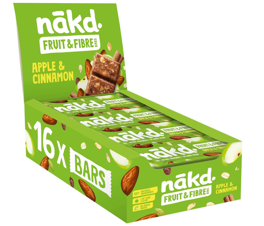 Nakd. Fruit & Fibre Apple & Cinnamon 16x44g Image 1
