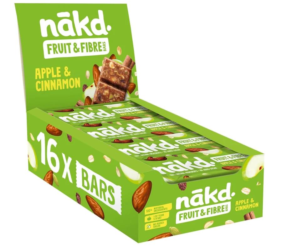 Nakd. Fruit & Fibre Apple & Cinnamon 16x44g Image 1
