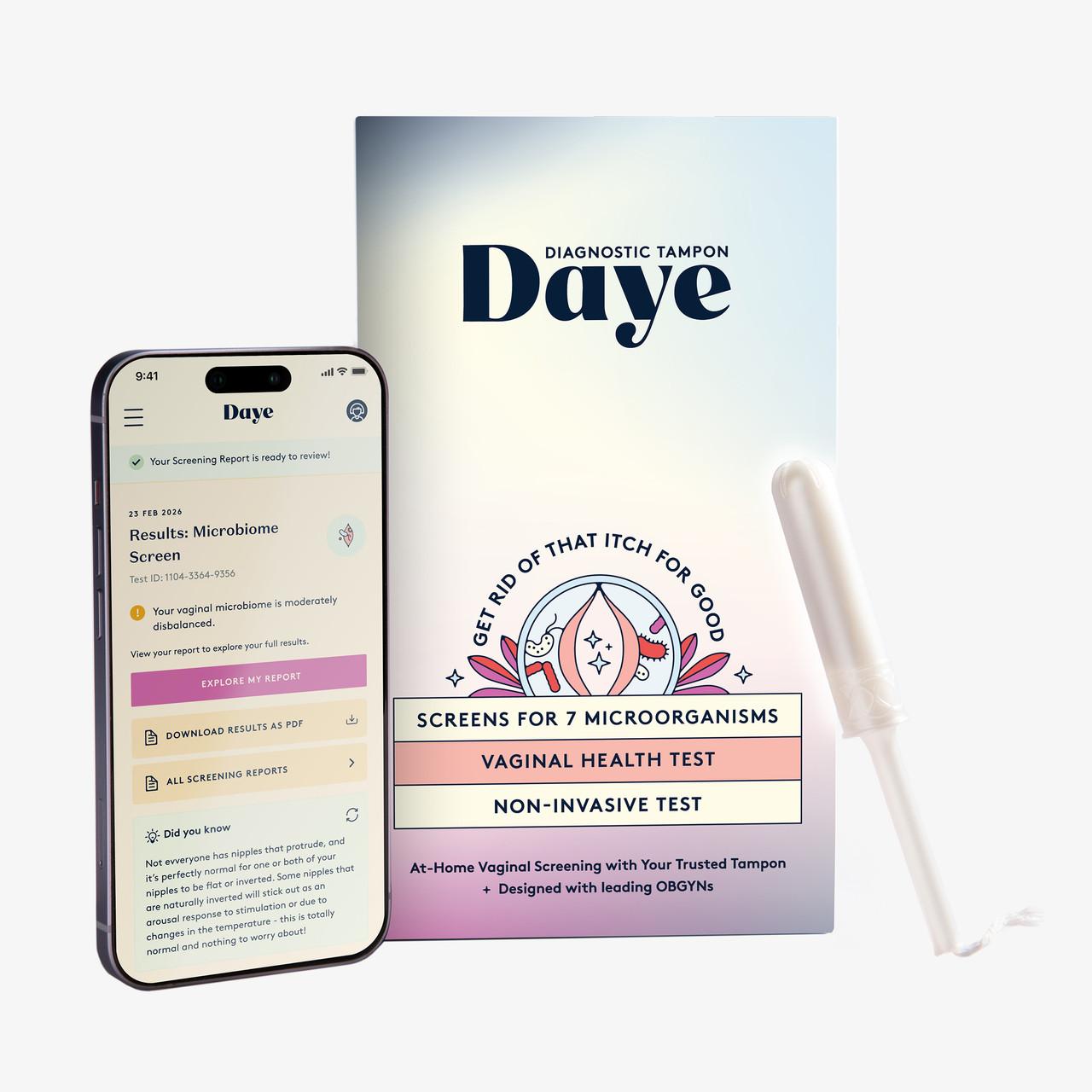Daye At-Home Vaginal Microbiome Test Kit Comfortable Flora Screening with Diagnostic Tampon Image 1