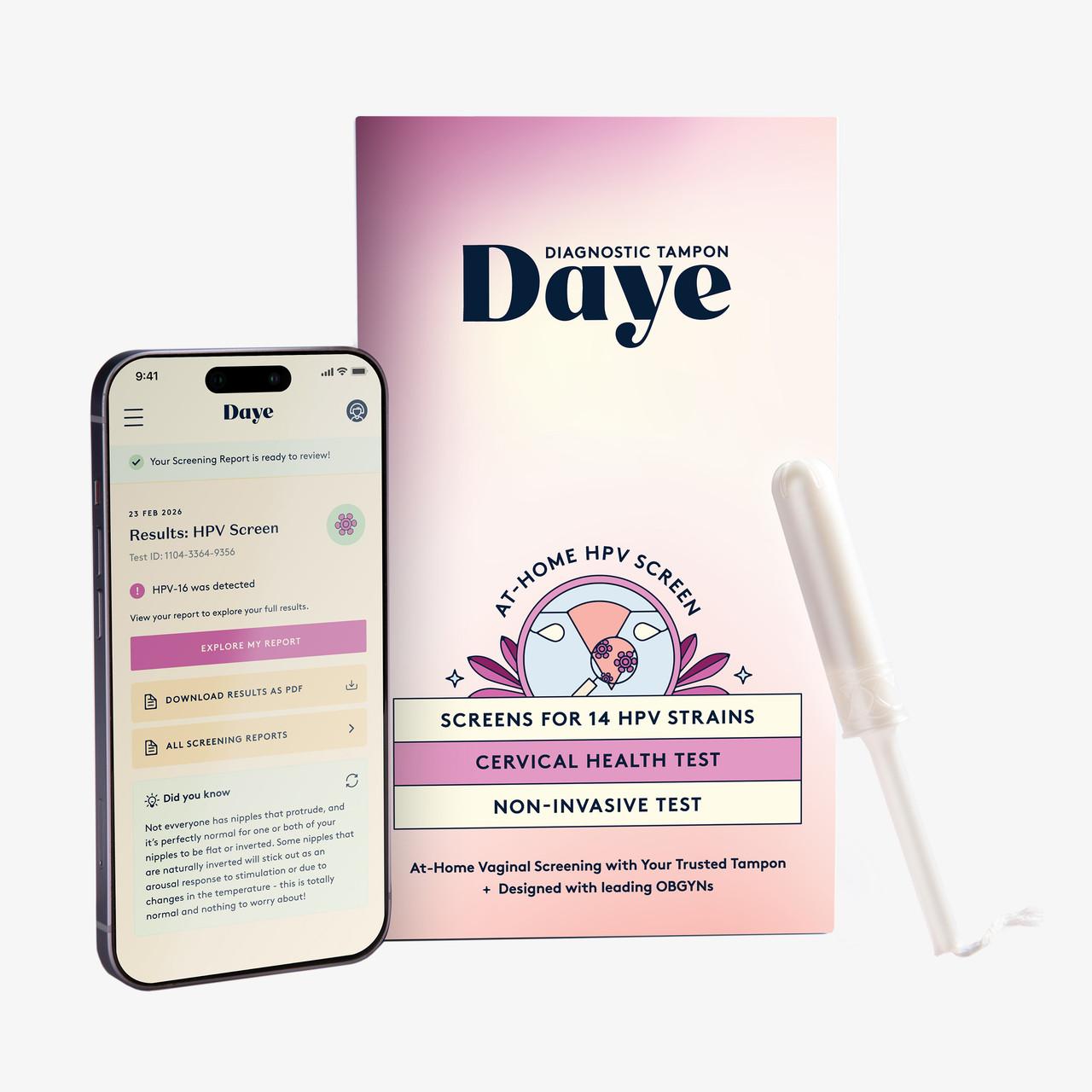 Daye At-Home High-Risk HPV Test Kit Comfortable Cervical Health Screening with Diagnostic Tampon Image 1