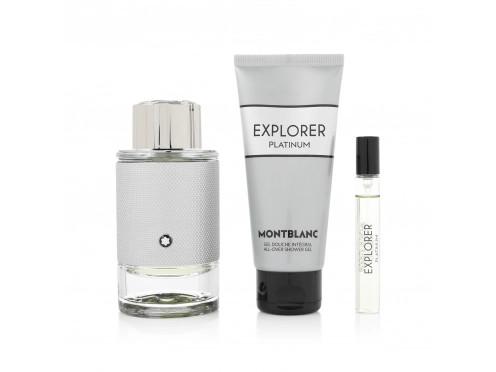 Mont Blanc Explorer Platinum Gift Set EDP Spray 100ml + Shower Gel 100ml + EDP 7.5ml Image 1