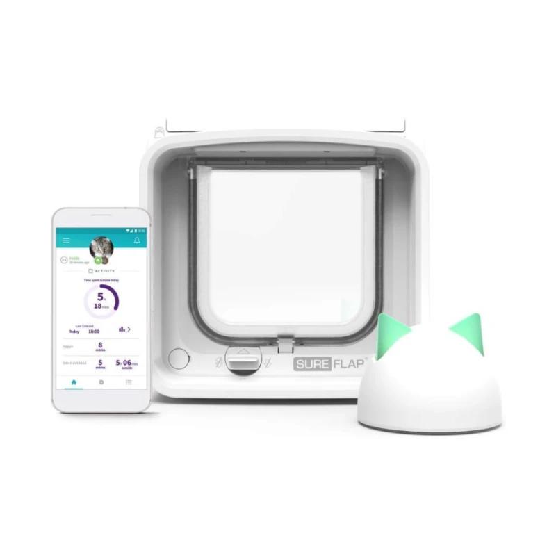 SureFlap Microchip Cat Flap Connect - White and Hub Image 1