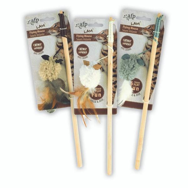 All For Paws Lab Flying Mouse Mixed Colours Cat Toy Image 1