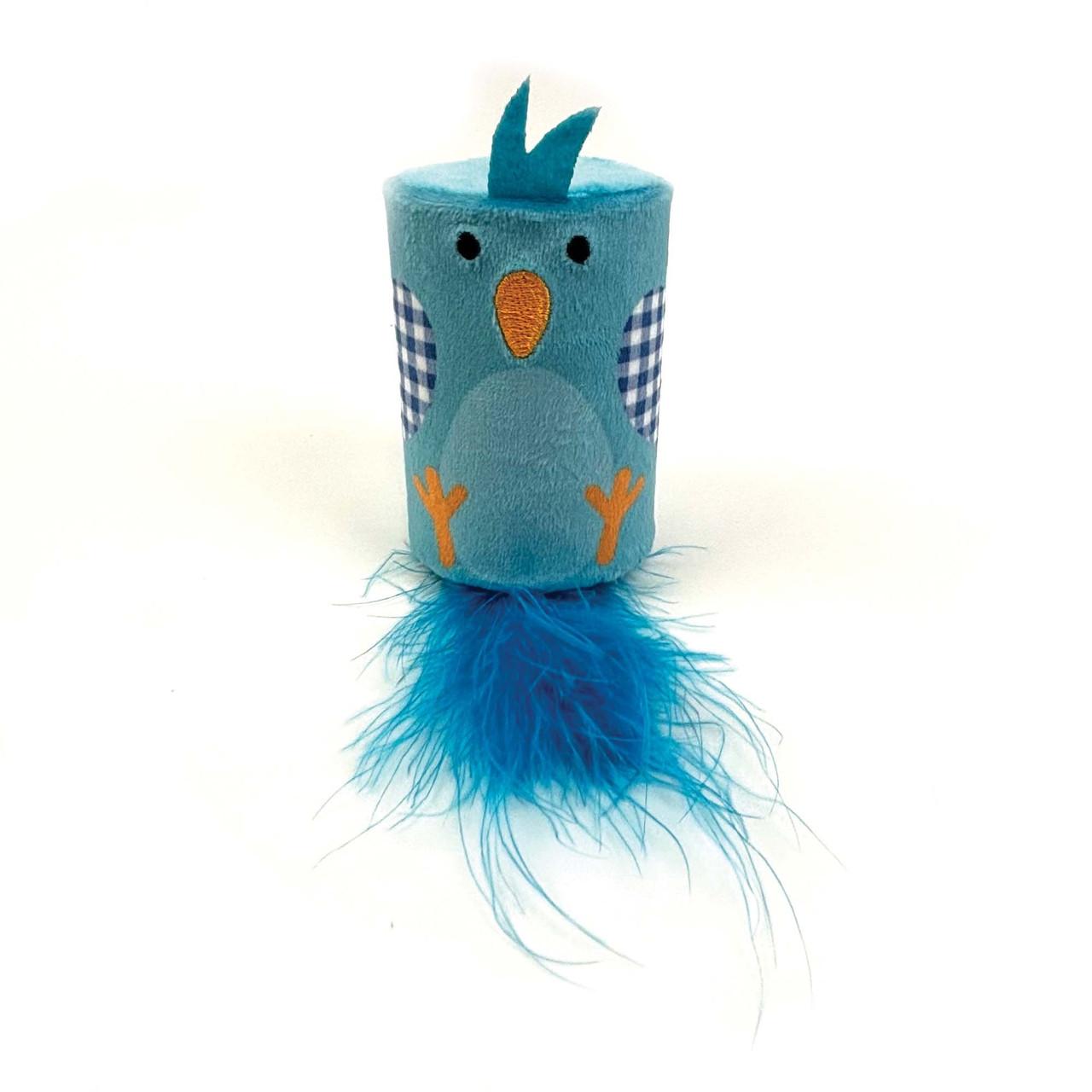 Happy Pet Tabby Patch Bluebird Rattle & Roll Cat Toy Image 1