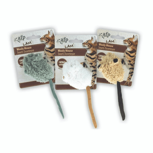 All For Paws Lamb Wooly Mouse Mixed Colours Cat Toy Image 1
