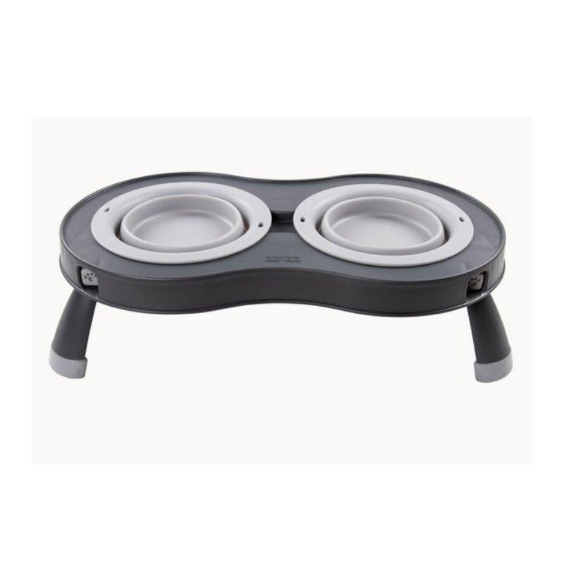 Dexas Double Dog Elevated Feeder Large Light Grey Image 1