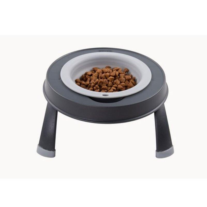 Dexas Dog Single Elevated Feeder Light Grey Image 1