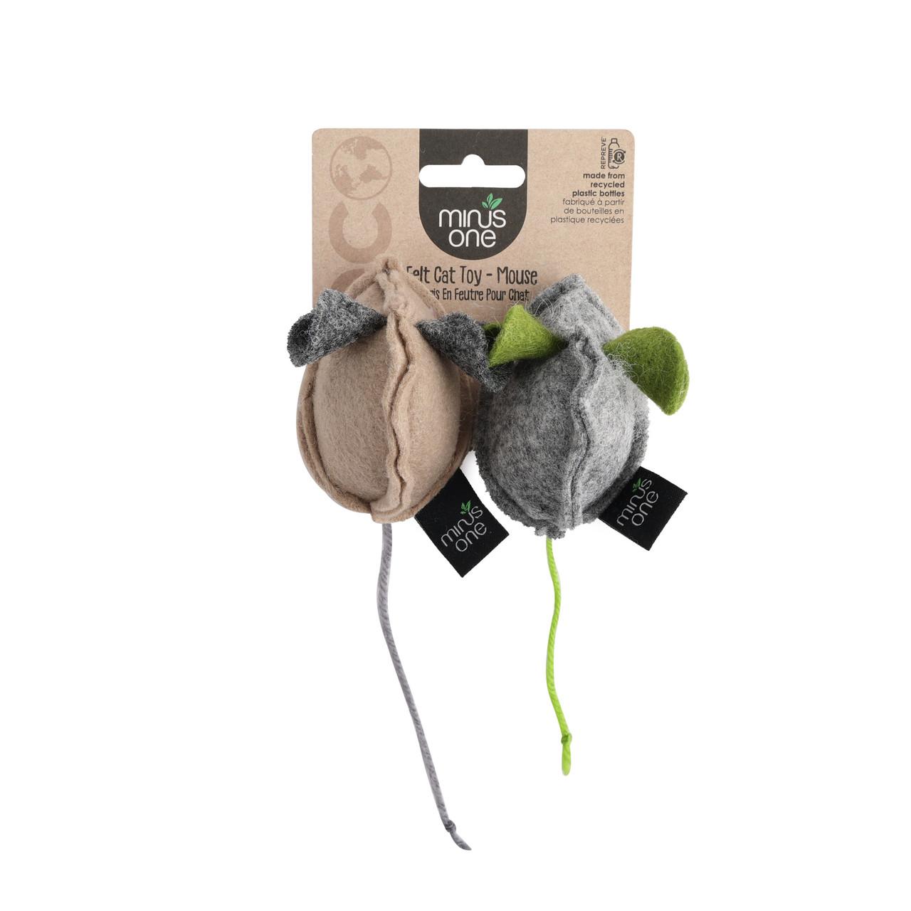 All For Paws Minus One Felt Mouse Two Pack Cat Toy Image 1