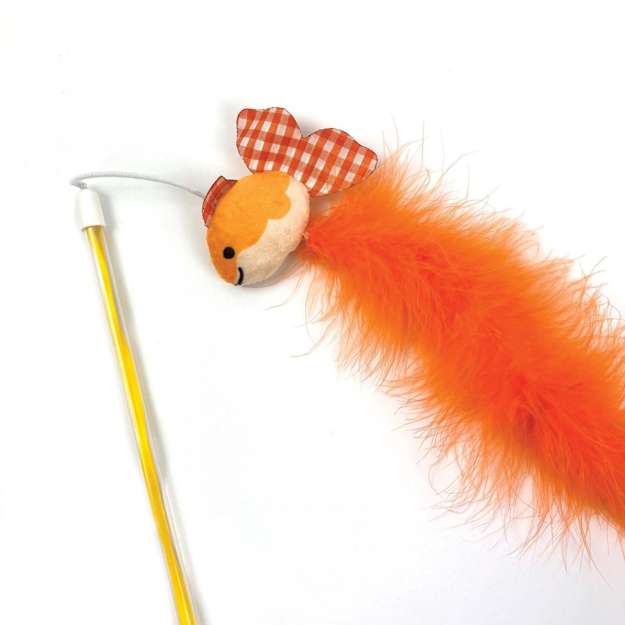 Happy Pet Tabby Patch Extra Long Goldfish Cat Teaser Toy Image 1