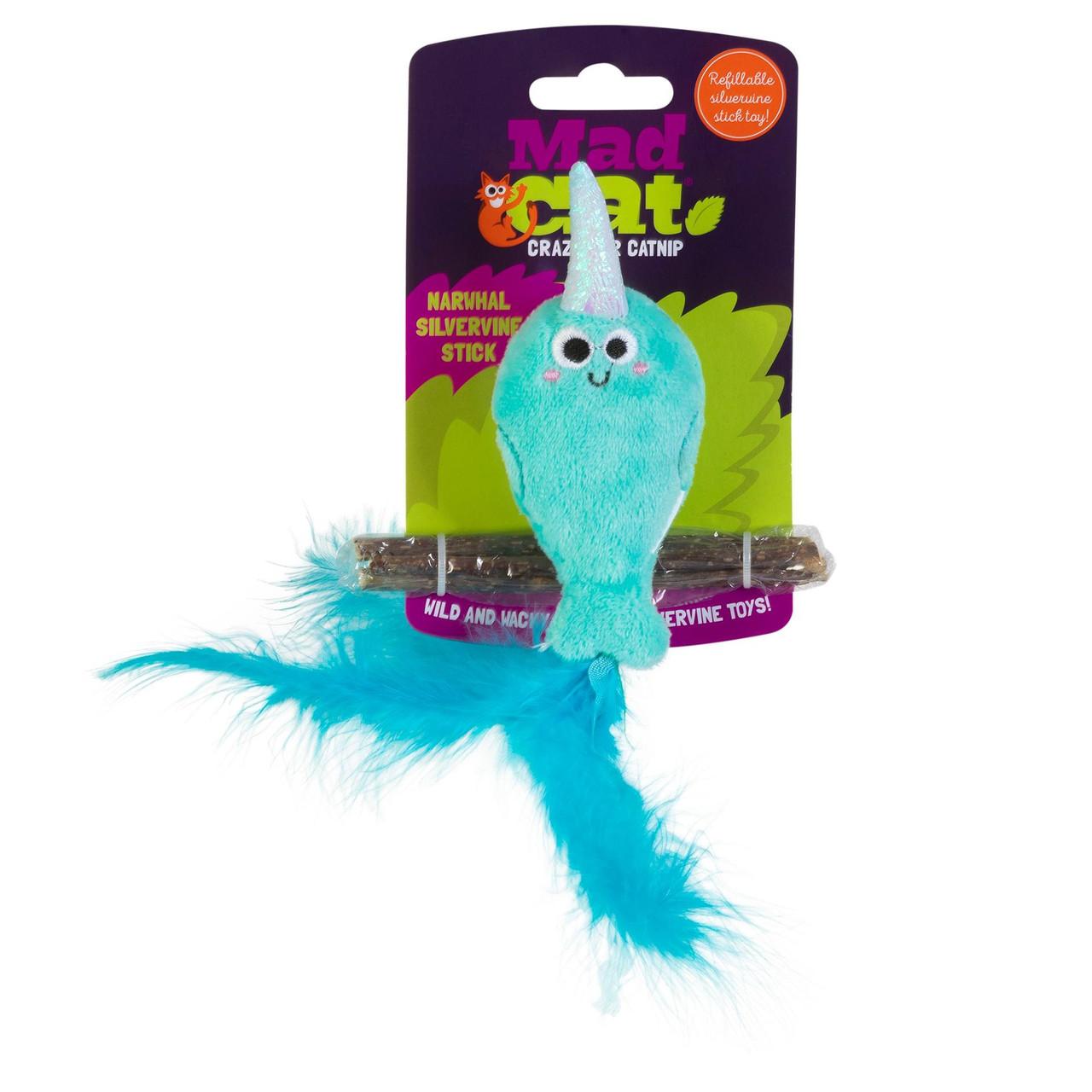 Mad Cat Narwhal Silverline Stick Cat Toy Image 1