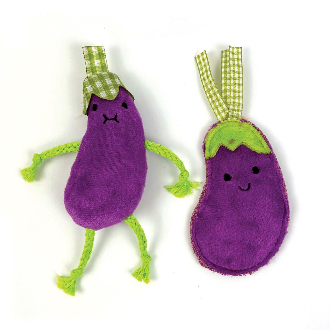 Happy Pet Tabby Patch Catnip Aubergines 2pk Cat Toy Image 1