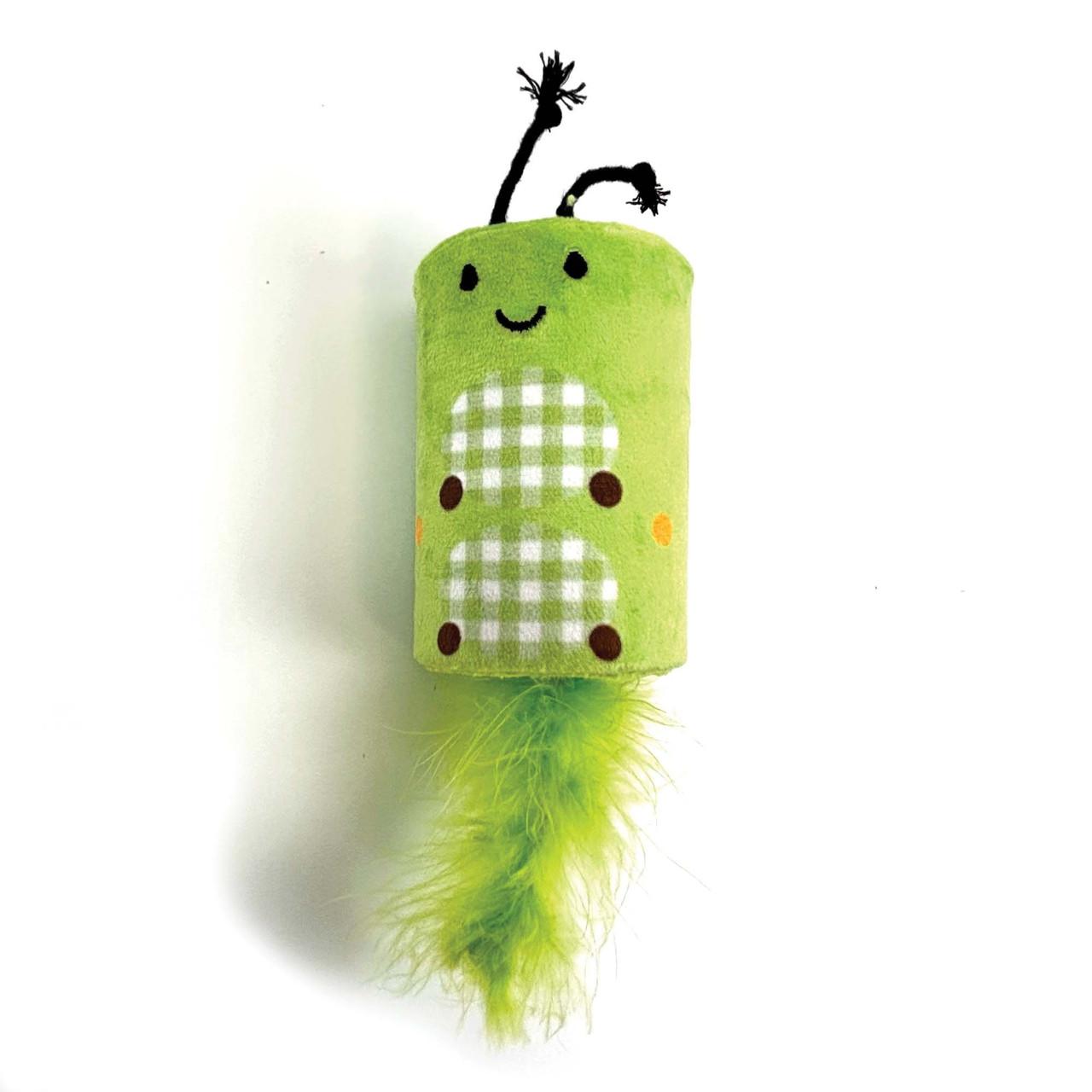 Happy Pet Tabby Patch Caterpillar Rattle & Roll Cat Toy Image 1