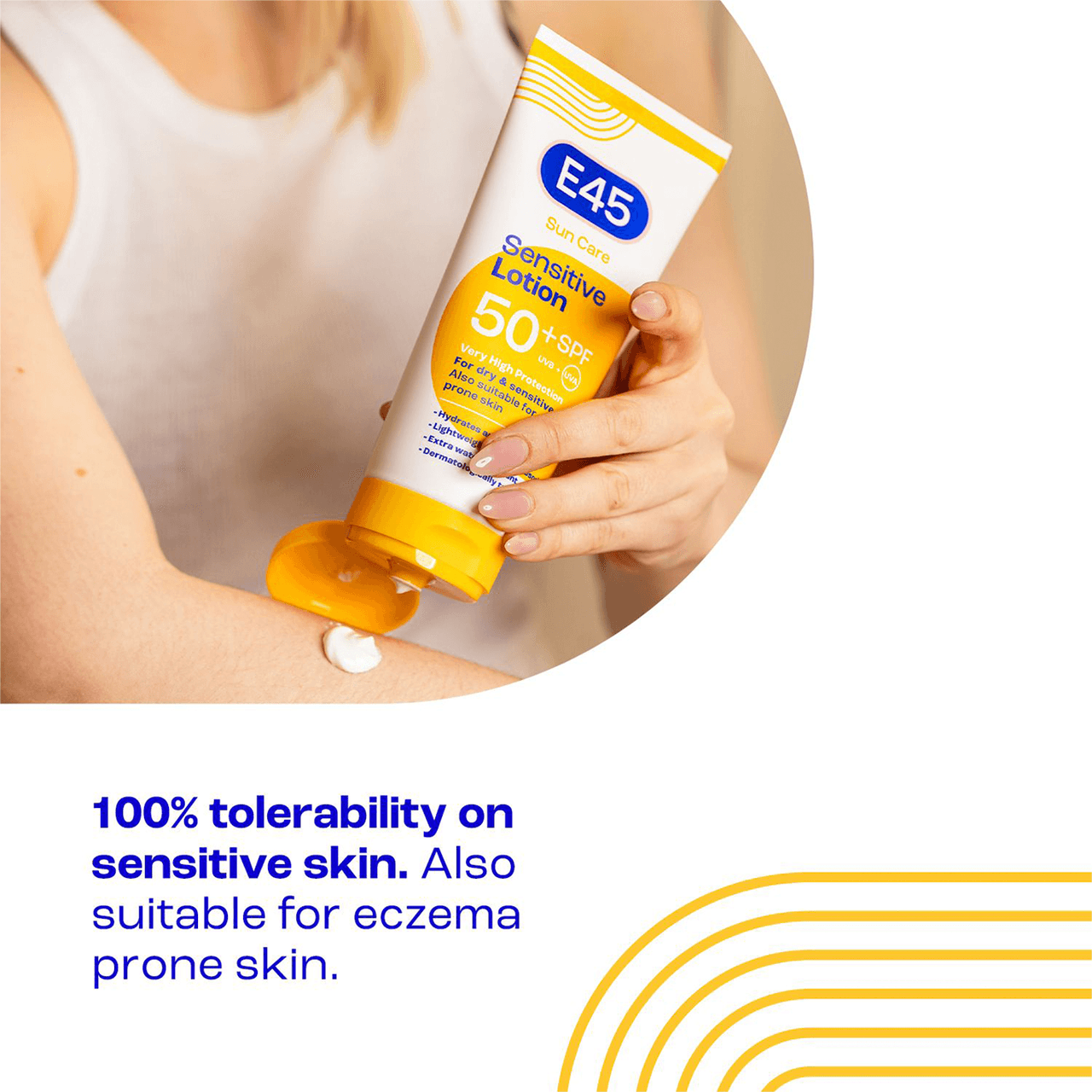 E45 Sun Care SPF50+ UVB + UVA Sensitive Lotion 180ml Image https://cdn11.bigcommerce.com/s-g585yu857h/images/stencil/1280w/products/15716/28740/7350087738697_T61__52992.1785920570.png1