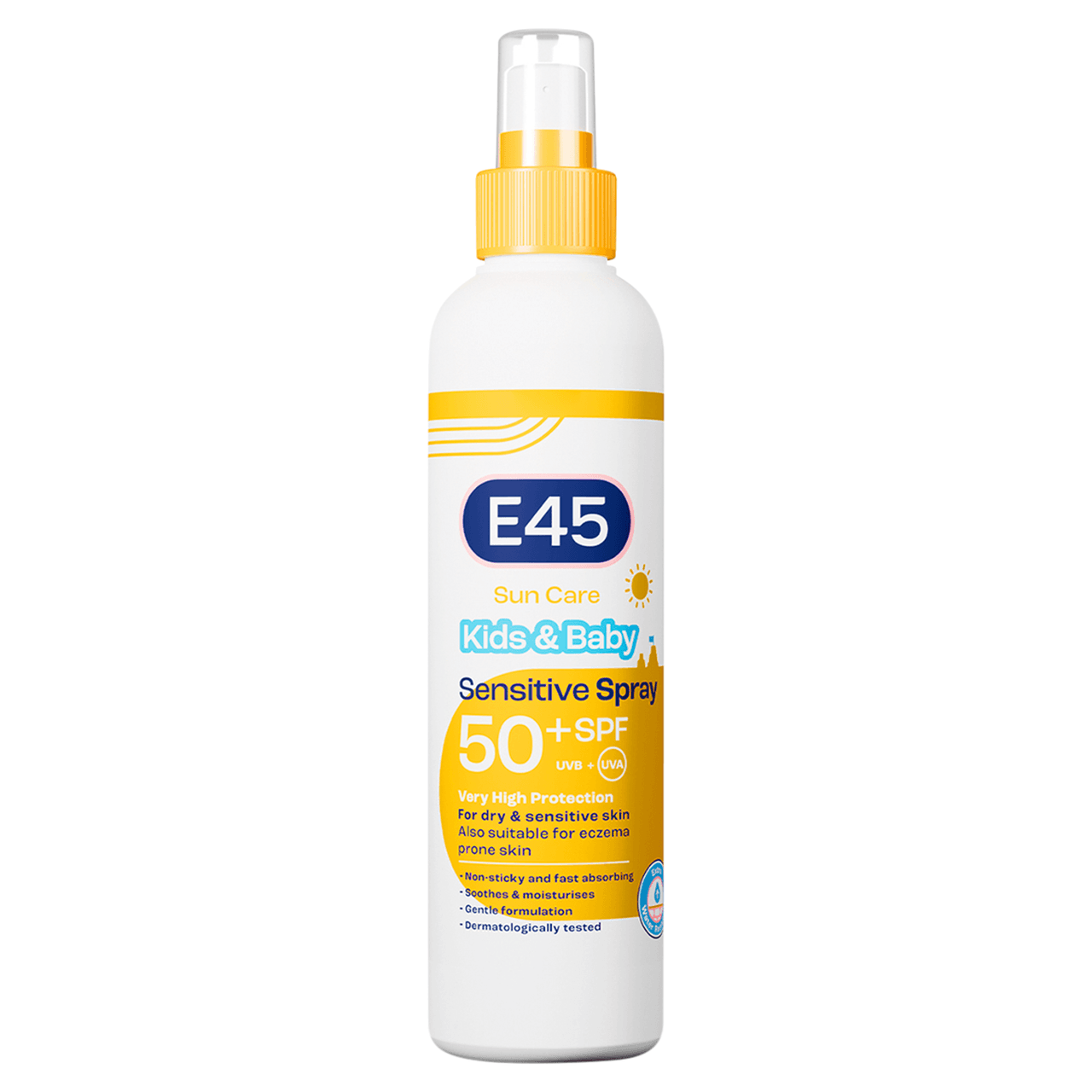 E45 Sun Care Kids & Baby SPF50+ UVB + UVA Sensitive Spray 180ml Image 1