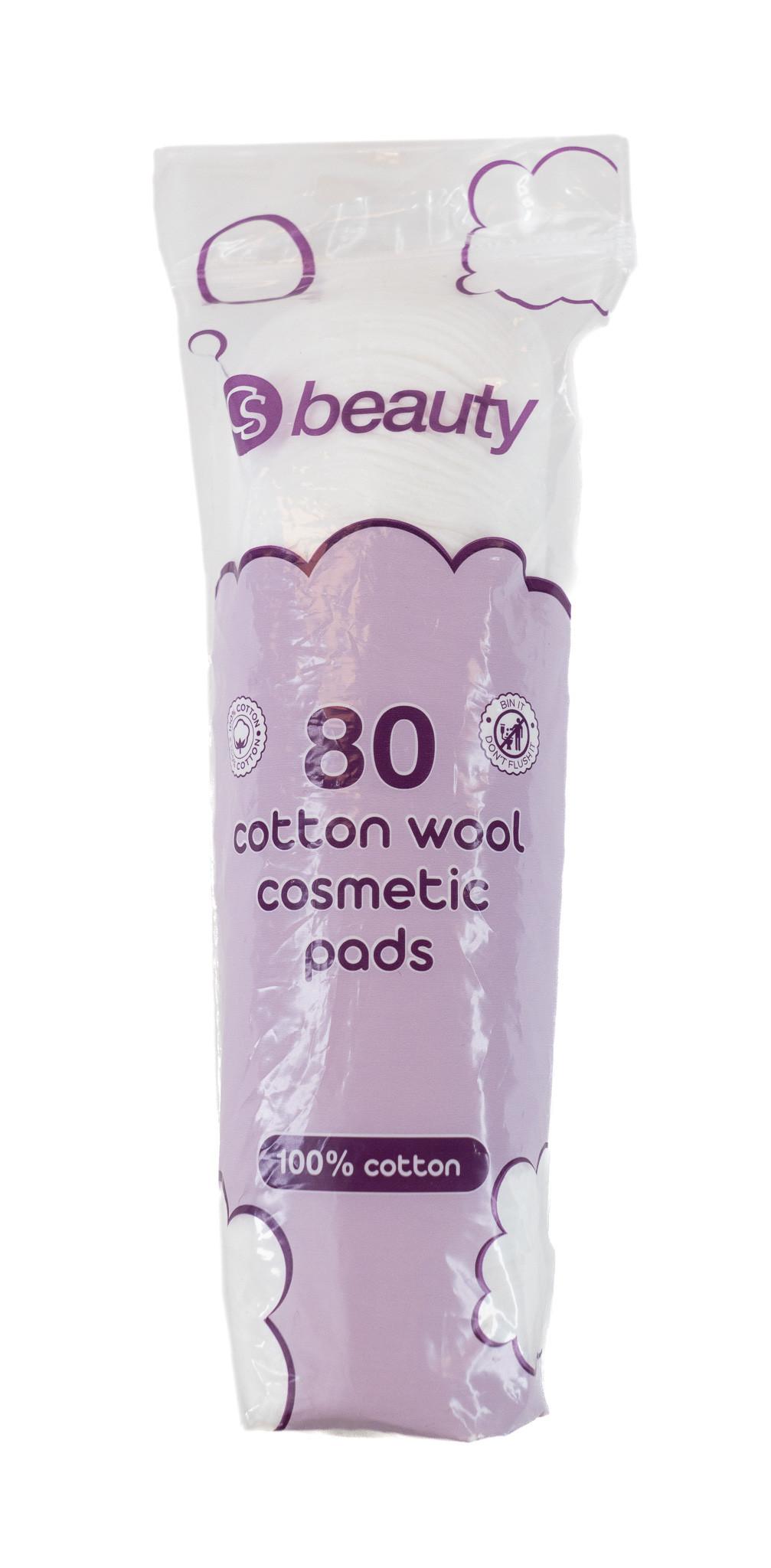 CS Beauty Round Cotton Wool Cosmetic Pads 80 Pads Image 1