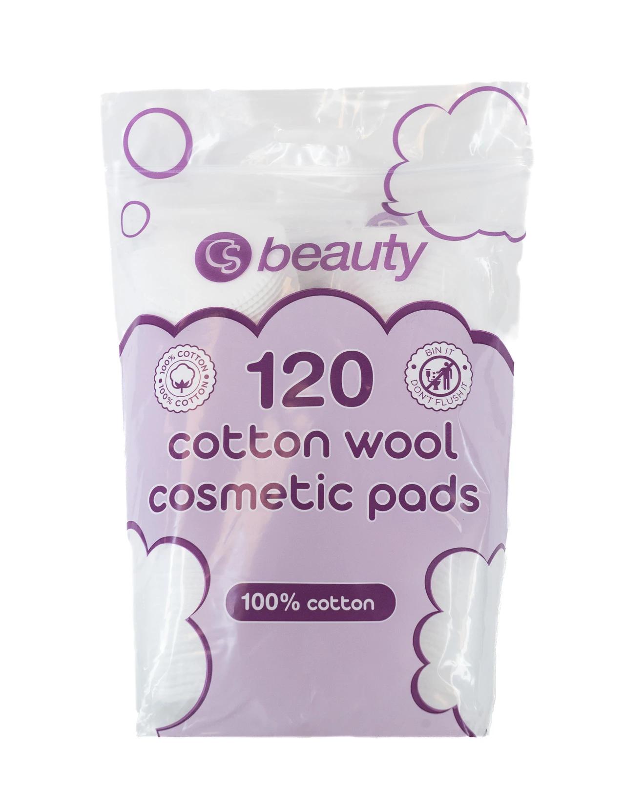 CS Beauty Round Cotton Wool Cosmetic Pads 120 Pads Image 1