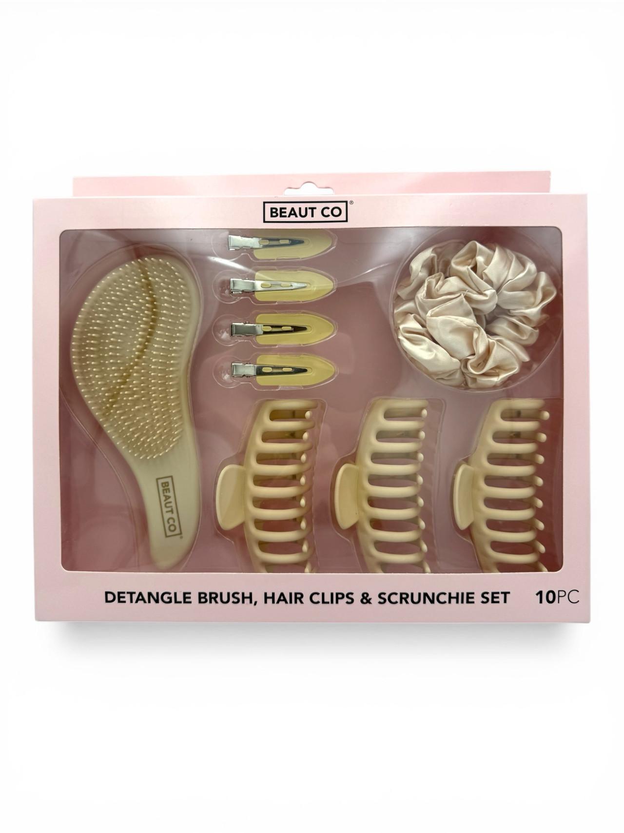 Beaut Co Hair Clip, Scrunchie & Detangle Brush 10 Piece Set Image 1