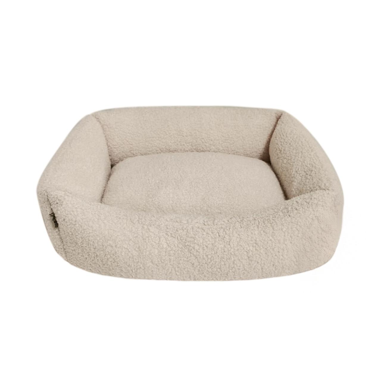 Dream Paws Teddy Boucle Pet Bed - Almond White - Small Image 1
