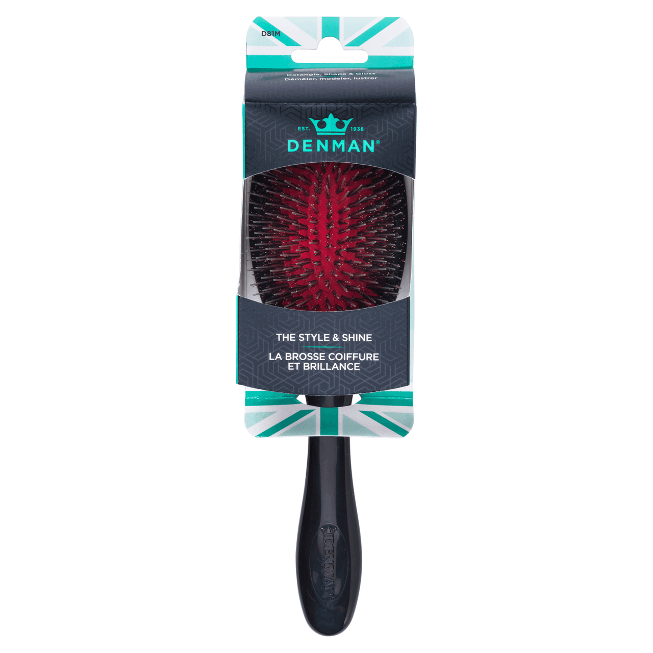 Denman D81M Medium Style & Shine Brush Black Image 1