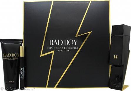 Carolina Herrera Bad Boy Gift Set EDT-Spray 100ml + Shower Gel 100ml + EDT-Spray 10ml Image 1